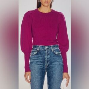 JONATHAN‎ SIMKHAI 100% CASHMERE PUFFED SLEEVE SWEATER XS